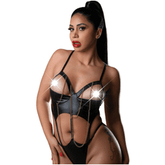 Daring! Bodi Wetlook z odprtimi košaricami, verižicami in tangicami, seksi perilo - S/M