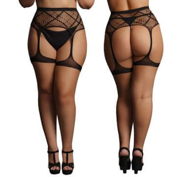 HOT Mrežasti podvezni pas s trakovi za stegna 56 Le Désir Plus 2XL-5XL