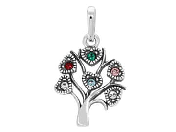 Seijou Srebrni obesek Barvito drevo sreče s kubičnim cirkonom Amulet