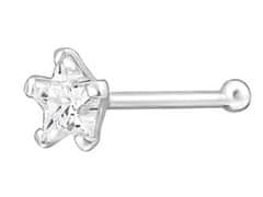 Seijou Srebrni nosni uhan s kubičnim cirkonom Zvezda Nostril Zvezda 3,5 mm Srebrno