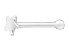 Seijou Srebrni nosni obroček zvezda 2,2 mm piercing za nosnico srebro 925