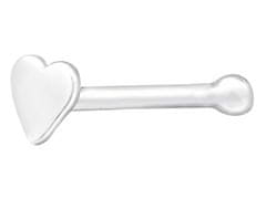 Seijou Srebrni nosni obroček srce 2,2 mm piercing za nosnico srebro 925