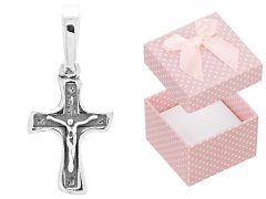 Seijou Srebrni obesek Jezus na križu Oksidiran obesek Križ Srebrno