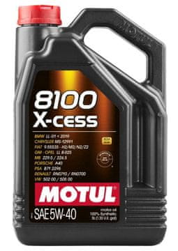 Motul OLJE 5W40 5L 8100 X-CESS / A3/B4 / 502,00 505,00 / 229,5 226,5 / A40 / RN0710 / 9.55535 / B71 2296