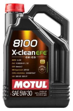 Motul OLJE 5W30 4L X-CLEAN 8100 EFE C2/C3 / DPF / SN / 505,00 505,01 / 229,52 / LL04 / 9,55535-S1/S3 / OV 040 1547-D30 / DEXOS2