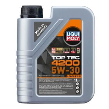 Liqui Moly OLJE 5W30 1L TOP TEC 4200 C2/C3 / SN/CF / 504,00 507,00 / 229,31 229,51 / LL04 / C30 / B71 2290