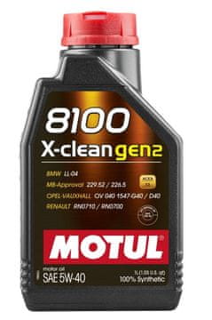 Motul OLJE 5W40 1L 8100 X-CLEAN GEN2 C3 / 511,00 / 229,52 226,5 / LL04 / DEX2 / C40 / RN0710/700 / 9.55535-S2/T2