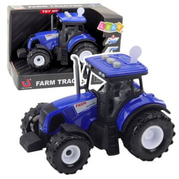 slomart Lean Toys traktor na akumulator 1:36, modri, s lučmi in zvoki