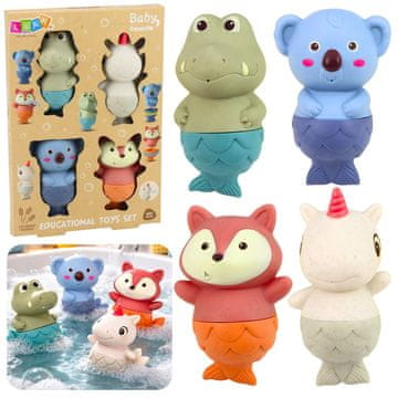 slomart Lean Toys komplet gumijastih igračk za kopanje - morske sirene, 4 kosi