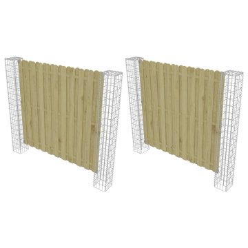 Vidaxl Steber ograje. 2 kos 20 x 20 x 190 cm Kovina srebrna