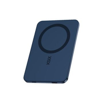 Ksix prenosna baterija 3000 mAh, magnetno polnjenje 15 W, PD 20 W, ultra tanka, modra
