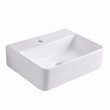 Northix Stenski keramični umivalnik z odprtino za pipo, 37 x 27 cm