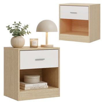 Northix Nočna omarica s predalom, MDF, 41 x 39 x 28 cm