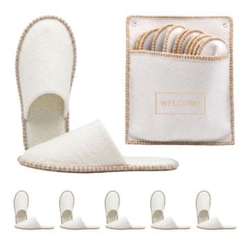 Northix Komplet filcanih copat za goste, 6 parov, nedrseči, uniseks, z vrečko