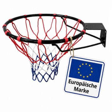 Northix 45 cm stenski košarkarski koš s tribarvno mrežo