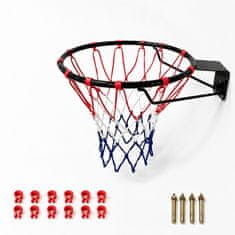 Northix 45 cm stenski košarkarski koš s tribarvno mrežo