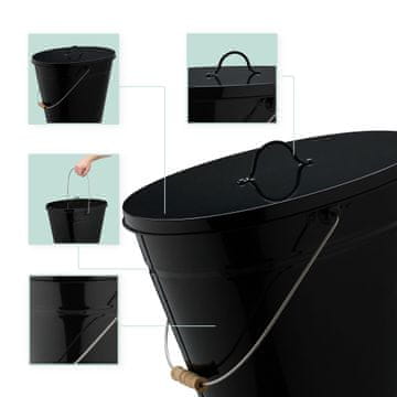 Northix Pepelnik s pokrovom 18,5 L