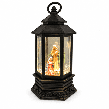 Rayher.	 Jaslice v lanterni 27cm z LED osvet., sneg&glasba