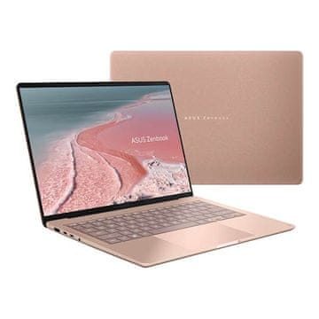 ASUS Zenbook 14 prenosnik, Snapdragon X X1 26 100, 16 GB, SSD 256 GB, W11 Home, roza (90NB19K2-M008T0)