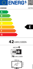 Hisense Hi-QLED pametni televizor, 109,22 cm (43), 60 Hz, Dolby Vision in Dolby Atmos, črni (43E79S)