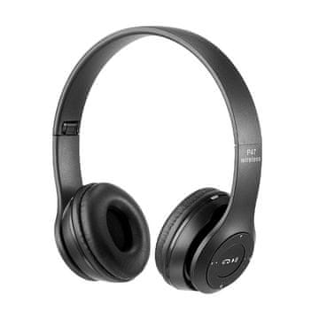 Retoo BREZŽIČNE SLUŠALKE P47 Z BLUETOOTHOM, MIKROFONOM IN MP3 – E142, črne