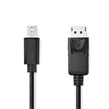 Nedis Mini DisplayPort kabel | DisplayPort 1.2 | Mini DisplayPort Hane | DisplayPort Hane | 21,6 Gbps | ponikljana | 2,00 m | Okrogla | PVC | Svart | Oznaka