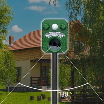 Retoo ULTRASZUNSKI ODSTRANJEVALEC GLODALCEV IN ŽIVALI, OSVETLJEN, NA SONČNO ENERGIJO, VODOODPOREN