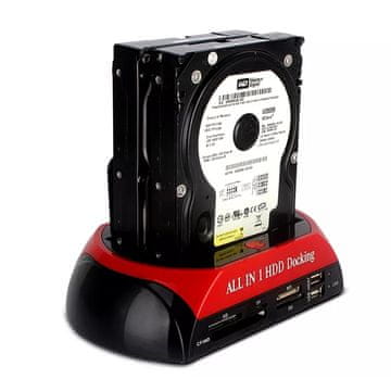 Retoo DOKOVALNA STANICA ZA DISKE SATA, BRALNIK KARTIC 2,5' 3,5' IDE HDD SSD USB 3.0