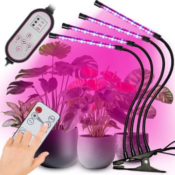 Retoo - 4x RASTNA SVETILKA ZA GOJENJE RASTLIN 80x LED POLNI SPEKTER 36 W + DALJINSKI UPRAVLJALNIK - E949-1