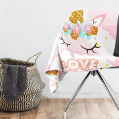 Puhasta flanelasta odeja z samorogom, mehak flis, pregrinjalo 150x200 cm