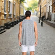 Moška majica brez rokavov tank top komplet 2 kosa za trening črna siva velikost S, 92% poliester 8% elastan, hitro sušeča žakardna mrežasta tkanina, muscle fit kroj, stranski zarezi
