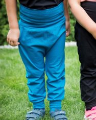 Jožánek Lahke baggy hlače za otroke 116 temno turkizna