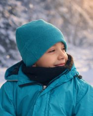 Jožánek Otroška zimska kapa, flis M turkizna