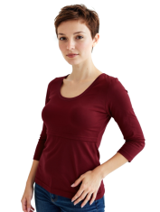 Jožánek Majica za dojenje Katarina, 3/4 rokavi L/XL bordo