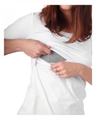 Jožánek Majica za dojenje Katarina, 3/4 rokavi L/XL bela