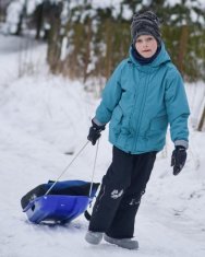 Jožánek Otroška zimska jakna z lepljenimi šivi 98 turkizna
