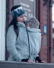 Jožánek Pulover za nošenje otroka spredaj Elsa S siva; sivi poudarki