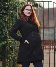 Jožánek Softshell jakna 3v1 za nosečnost in nošenje otroka Andrea – črna M Črna