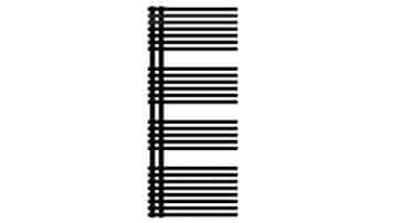 Tip E kopalniški radiator 1179 x 500 mm mat črn 553 W