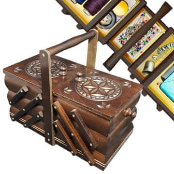 PREMIUM REZLJAN LESENI VDEVALEC NITI Posoda za niti Šivalni pripomočki