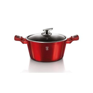 Berlingerhaus Pekač z marmorno površino BH-6192 in pokrov 30 cm bordo kovinska linija