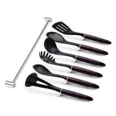Berlingerhaus Kuhinjski pripomočki BH-6331 Kitchen Utensils with Wall Mount 7 pcs Purple Eclipse Collection