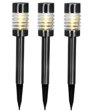 ProGarden Sončna svetilka KO-DT3000240 garden set 3 pcs black