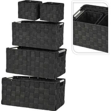HOMESTYLING Komplet košar za shranjevanje KO-MA1000630 with handles 5 pcs black