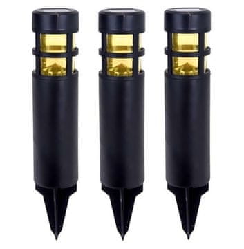 ProGarden Vrtna sončna svetilka KO-DX9300830 with recess set of 3 pieces black