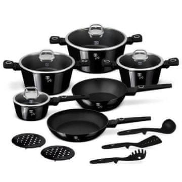 Berlingerhaus Set posod BH-8232 s titanovým povrchem 15 ks Black Vantage Collection