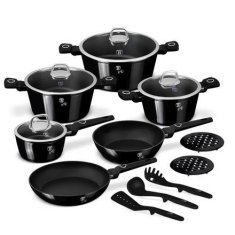Berlingerhaus Set posod BH-8232 s titanovým povrchem 15 ks Black Vantage Collection