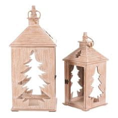 Autronic Svetilka Wooden lantern - conifer pattern, price for a set of 2 pieces (DA220)