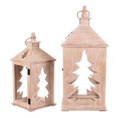 Autronic Svetilka Wooden lantern - conifer pattern, price for a set of 2 pieces (DA220)