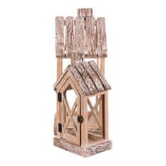 Autronic Svetilka Wooden lantern - house shape with chimney, price for a set of 2 pieces (DA219)